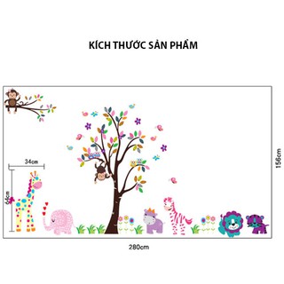 (Size lớn)Decal dán tường VUI CÙNG KHỈ CON DF5099