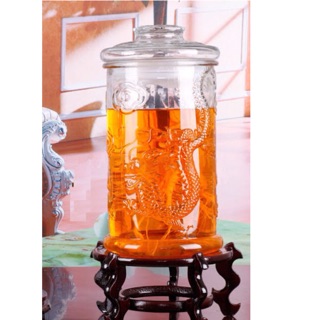 Bình ngâm rượu thuỷ tinh trụ 8 lít