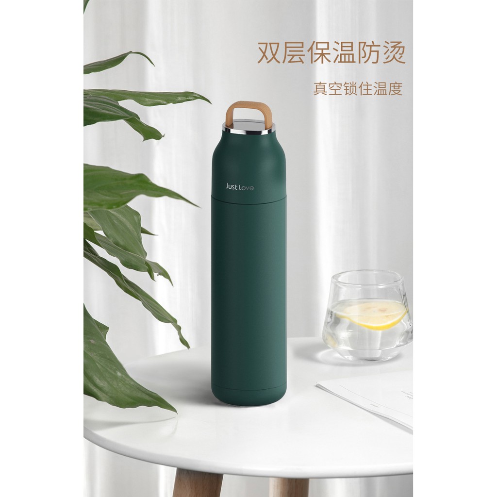 Bình giữ nhiệt 500ml dạng phích có nắp cốc thương hiệu Just love | BigBuy360 - bigbuy360.vn