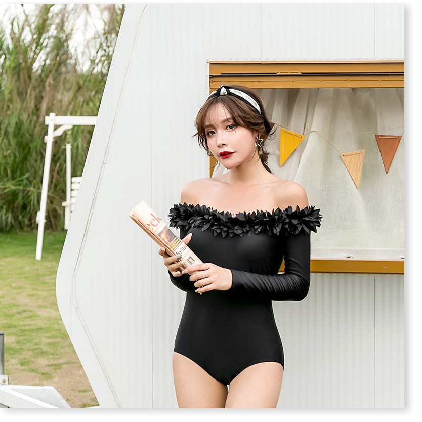 Order Bikini nữ đẹp,  Nhật Bản và Hàn Quốc áo tắm nữ một mảnh dài tay bảo thủ bikini một mảnh kiểu mới che bụng giảm béo