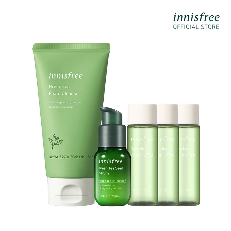 [Mã COSIF05 giảm 10% đơn 400K] Bộ sản phẩm làm sạch và dưỡng ẩm da innisfree Green Tea Seed Set