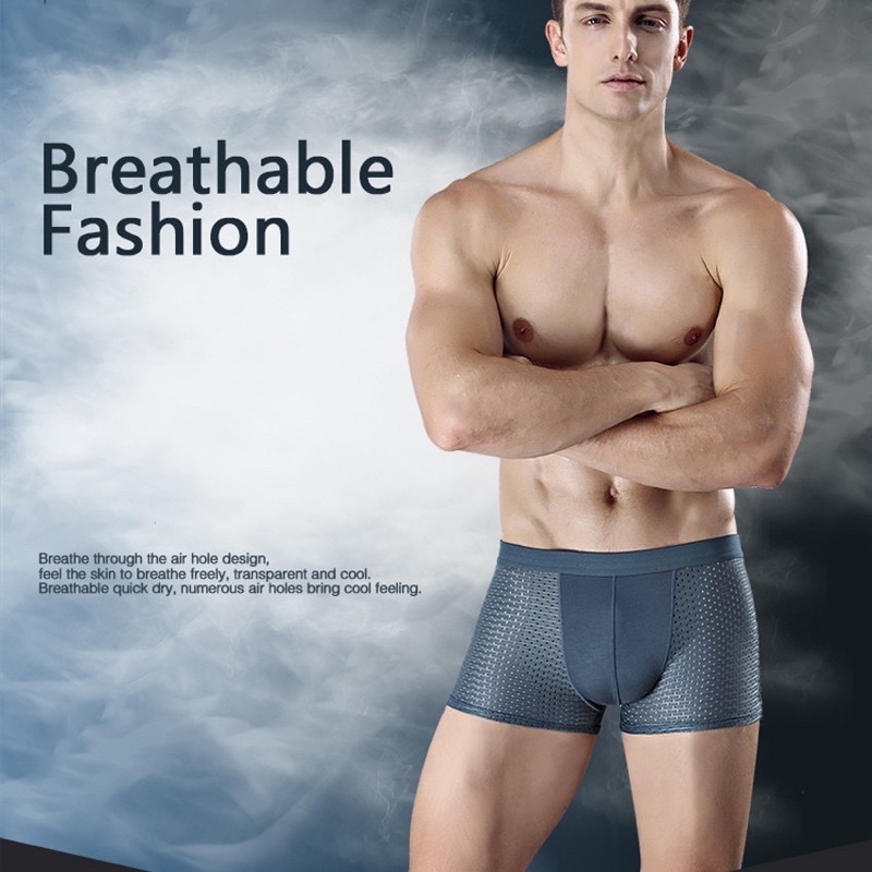 Hộp 4 quần boxer nam thông hơi cao cấp