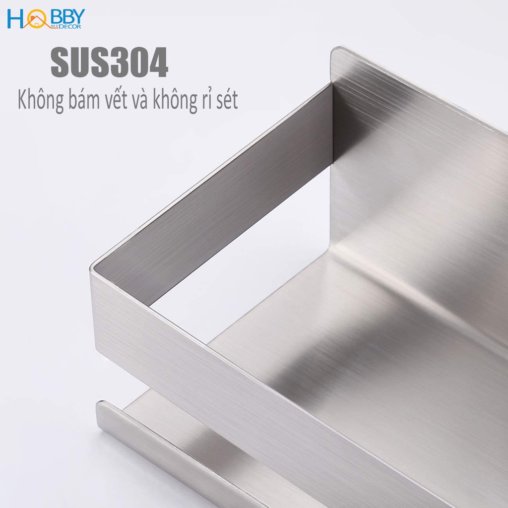 Kệ phòng tắm Inox 304 dán tường gạch men HOBBY Home Decor KCNX23 - loại dán tường- loại nhỏ