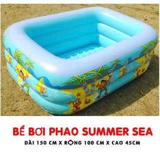 Combo 4 bể bơi chống trượt 150 cm 3 tầng tặng miếng vá