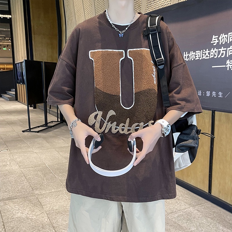 Áo Thun Cotton Tay Ngắn Dáng Rộng Thời Trang Mùa Hè Hàng Mới Phong Cách Hong Kong Dành Cho Nam 2022