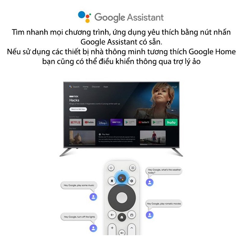 onn. Android TV UHD truyền phát hình ảnh, âm thanh 4K - Có remote, Full HD 1080p