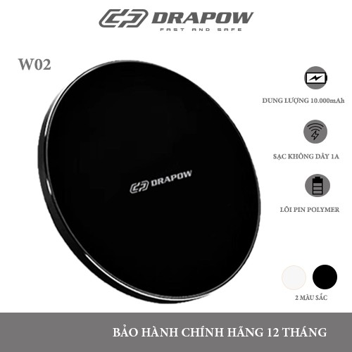 Đế Dock Sạc không dây Drapow W02 hỗ trợ sạc nhanh không dây