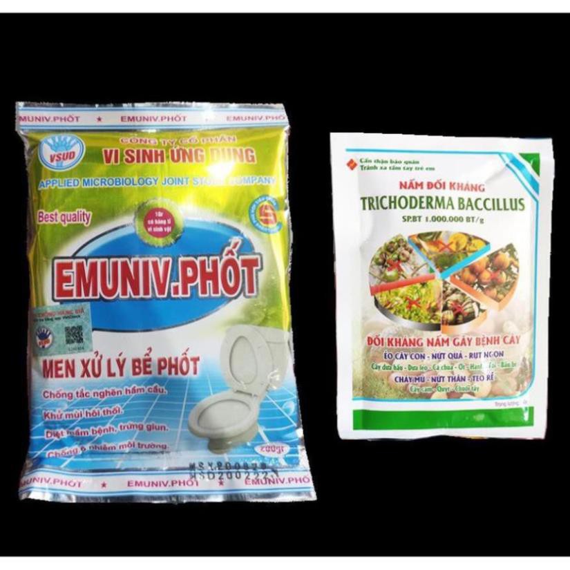 COMBO Ủ PHÂN ĐẬU TƯƠNG(15KG) VỚI CHẾ PHẨM EMUNIV 200g + TRICHO 50g