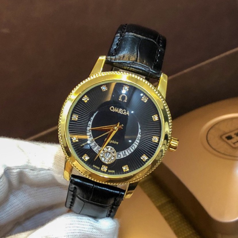 Đồng hồ nam dây da bò chống nước 5atm BH12th {omegas} giảm sốc | BigBuy360 - bigbuy360.vn