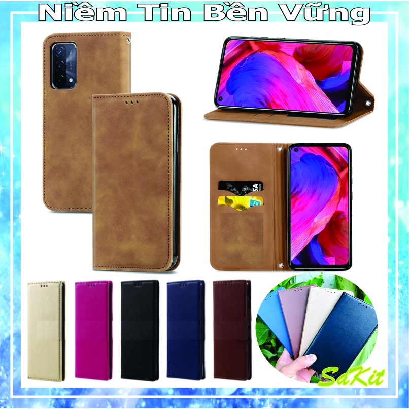 Bao da may viền ví để tền, điện thoại oppo a36, a76, a96, a57 2022 - 4g 5g.