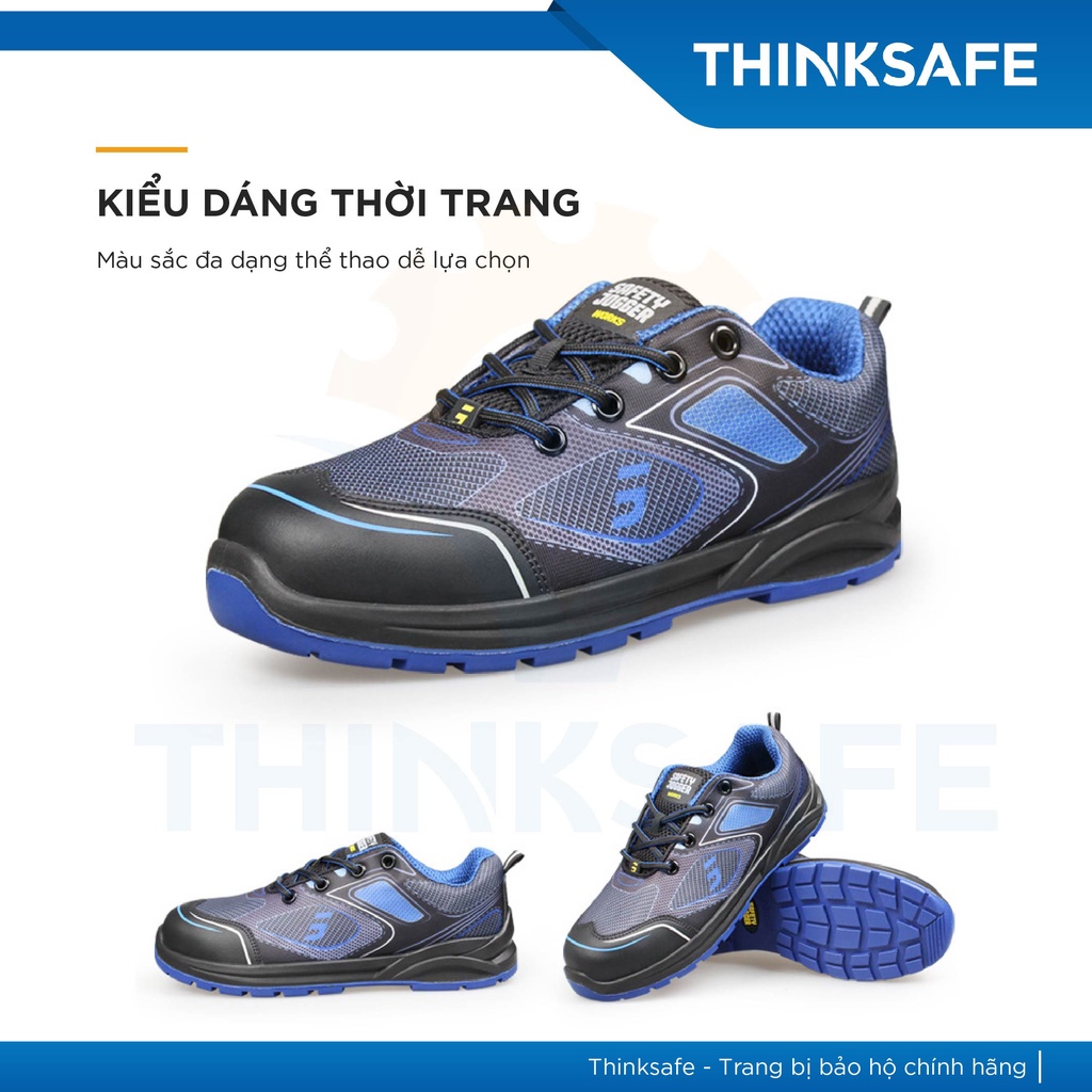 Giày bảo hộ lao động Safety Jogger Cador S1P chống đinh, chống dập ngón, chống trượt, đệm khí nâng đỡ gót - Thinksafe