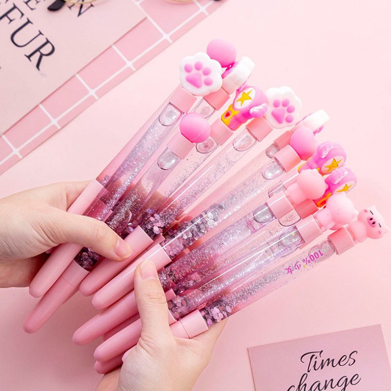 Bút bi mực nước thân kim tuyến nhũ