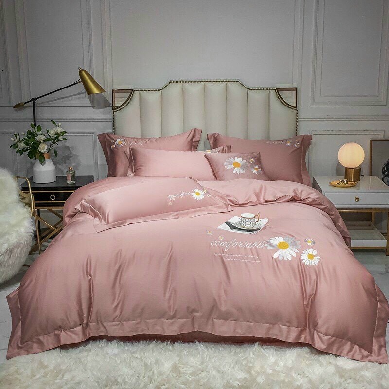 Set chăn ga Cotton 40s Cúc hoạ mi đủ màu