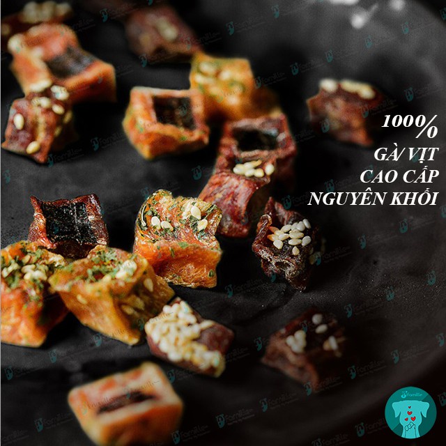 [HANDMADE]Treat Thưởng Cho Chó JFamille, Gà Vịt Nướng Vỉ, Pet Snack Protein, Dinh Dưỡng, Chất Lượng 100g - JFamille