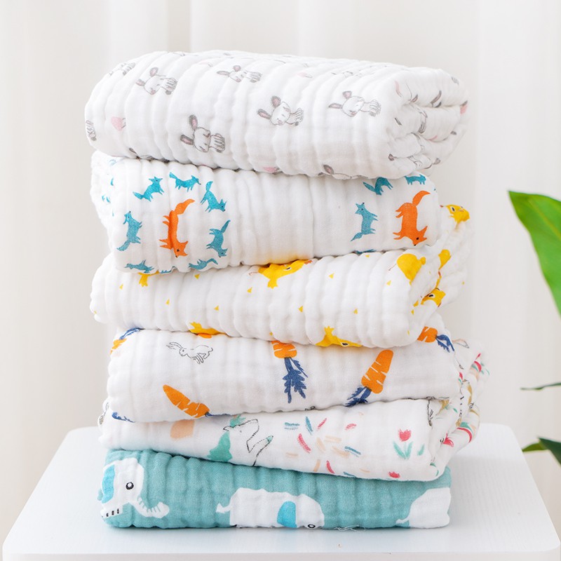 Khăn xô sợi tre 6 lớp dùng làm khăn xô tắm, chăn xô đắp cho bé 75 x 75cm