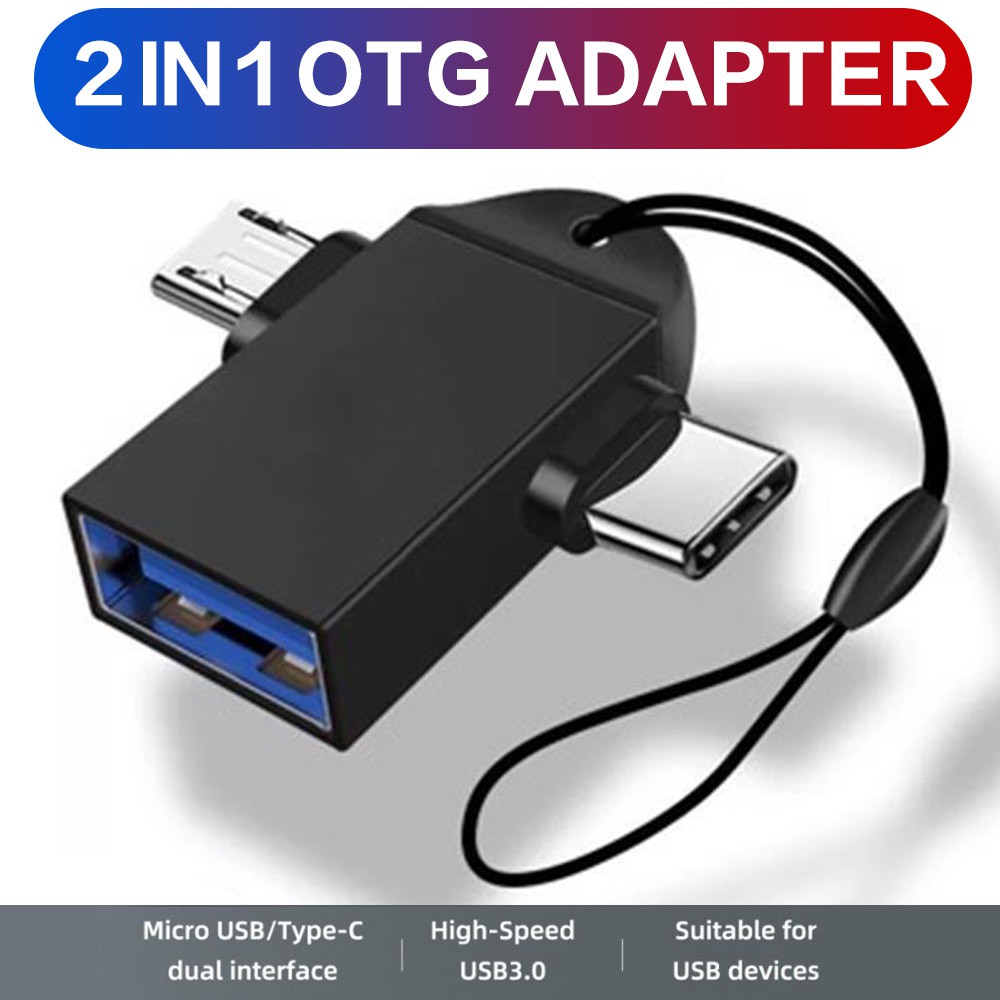 Đầu chuyển đổi USB 3.0 OTG 2 trong 1 Micro USB Type C truyền dữ liệu dành cho Android