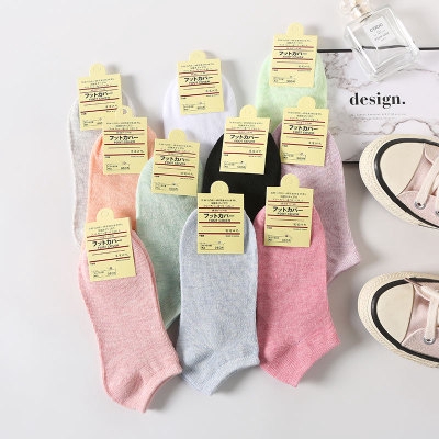 Tất nữ cổ ngắn mùa hè học sinh cotton thấm hút mồ hôi kháng khuẩn