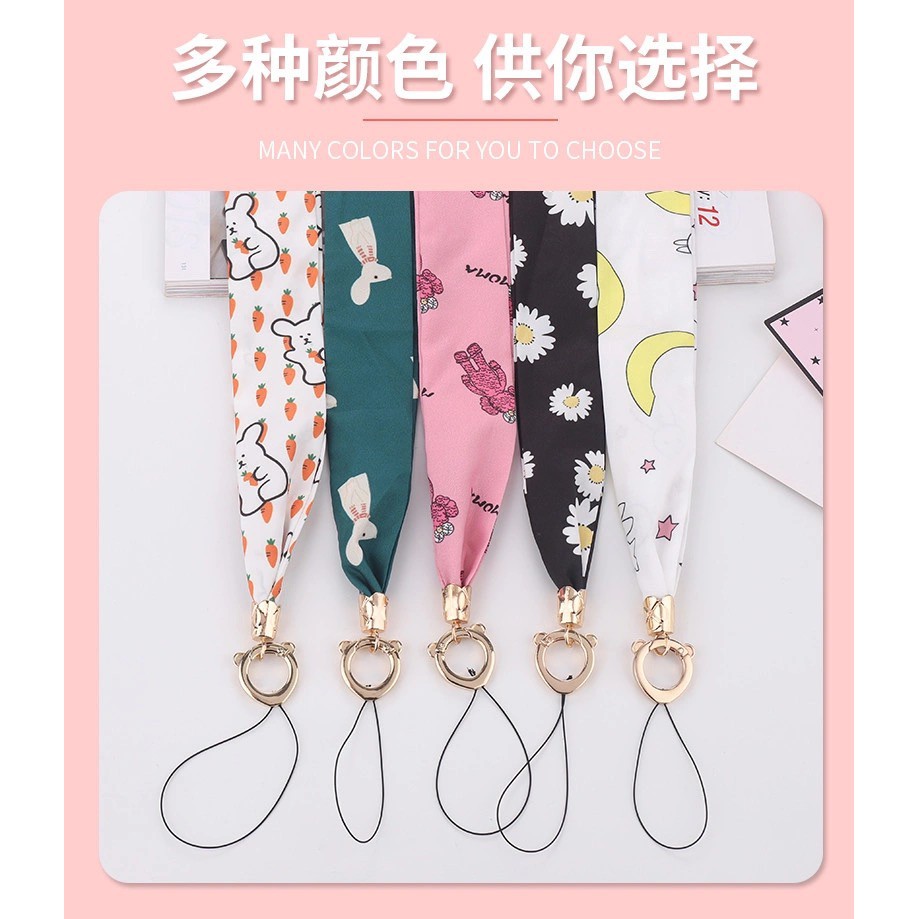 Dây Đeo Điện Thoại Bằng Lụa Ruy Băng Bản Rộng Đa Năng Phong Cách Hàn Quốc Thời Trang