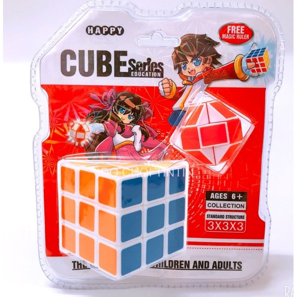 [Mua 1 được 2] Đồ Chơi Rubik 3x3x3 Xoay Mượt Mà - Tặng Móc Khóa Rubik Cute 3x3 Cỡ Nhỏ