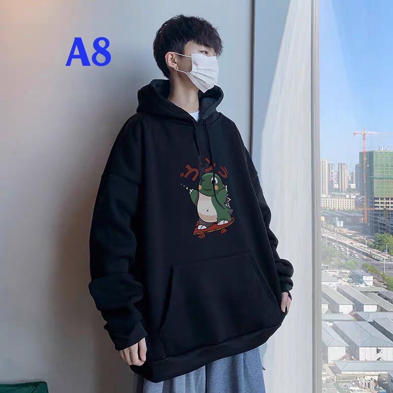 Áo Nỉ Bông Thời Trang UNISEX Hoạ Tiết Khủng Long Xanh Lá 🦖/ HOODIE FREESIZE 💜 MiQa 💜 #16 | BigBuy360 - bigbuy360.vn