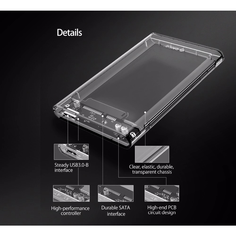 Hộp ổ cứng Hdd Box ORICO 2139U3 2.5in - Dùng cho HDD, SSD - SP Chính hãng bảo hành 12 tháng!