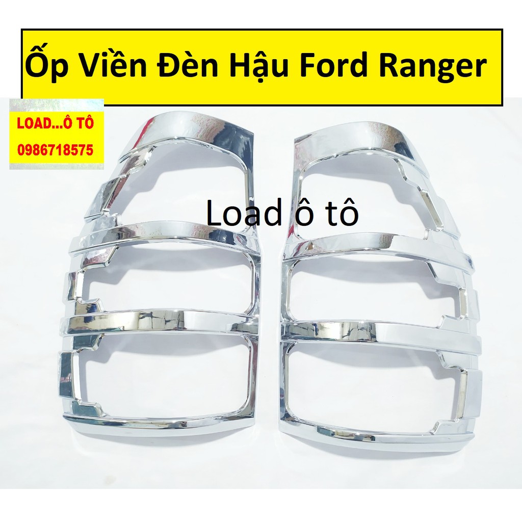 Bộ ốp viền đèn Pha + Hậu mạ crom xe Ford Ranger 2022-2016 Nhựa ABS Mạ Crom Sáng Bóng