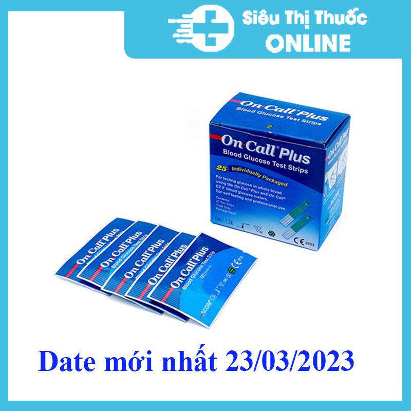 Que thử đường huyết Acon On-Call Plus DATE MỚI NHẤT 23/03/2023