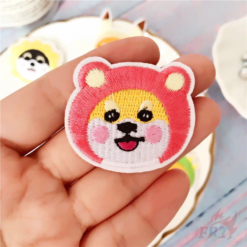 Miếng dán ủi thêu hình chú chó Shiba &amp; Husky dễ thương