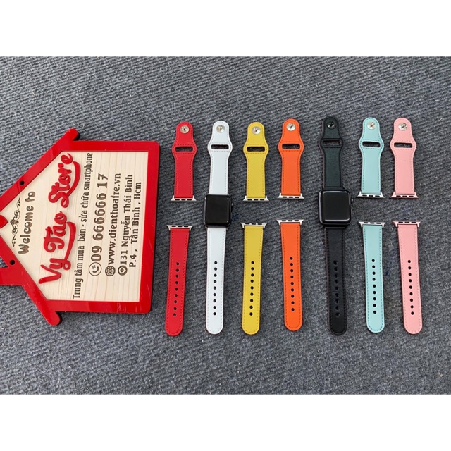 Dây da đa dạng sắc màu cho apple watch