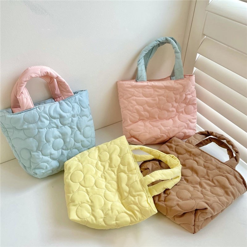 Túi Xách Đeo Vai/Đeo Chéo Chất Liệu Mềm In Họa Tiết Hoa Dễ Thương Thời Trang Cho Nữ