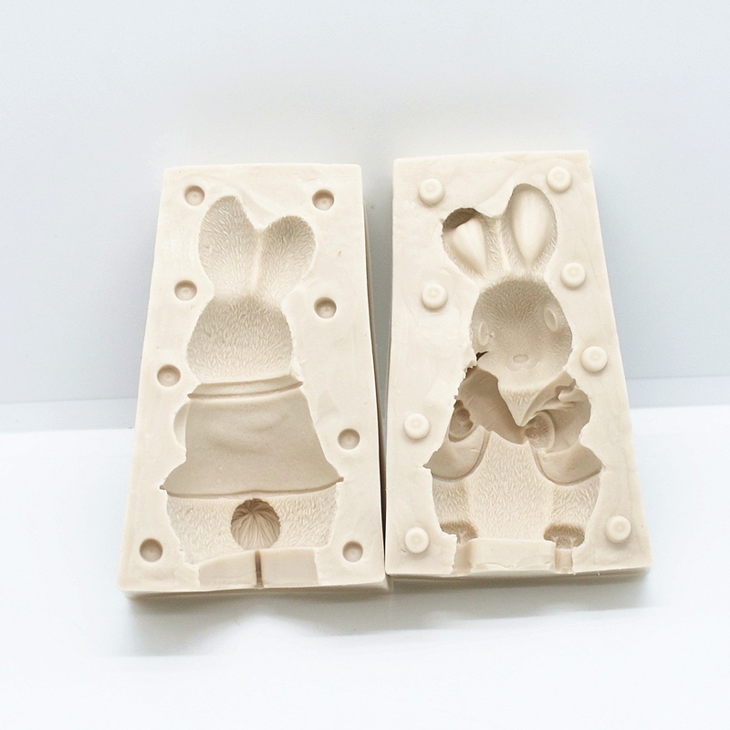 Khuôn Silicone Tạo Hình Thỏ 3d Trang Trí Bánh