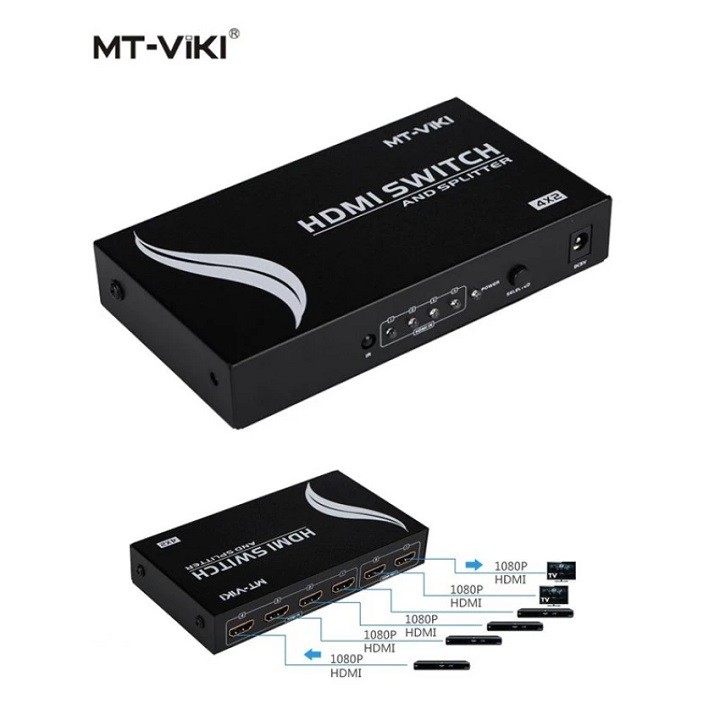 [Mã 254ELSALE giảm 7% đơn 300K] Bộ chia HDMI 4 ra 2 MT- Viki MT-HD4-2