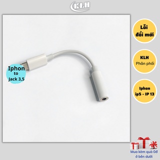 Jack chuyển tai nghe Ligh-ning ra chân tròn 3.5mm tương thích điện thoại phone chân sạc kết nối Bluetooth hỗ trợ mic
