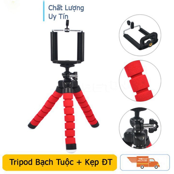 Kẹp Điện Thoại 3 Chân Mini K01, Tiết Kế 3 chân xoắn , Phù hợp trên Mọi vị trí , xử dụng đa năng cho Điện thoại