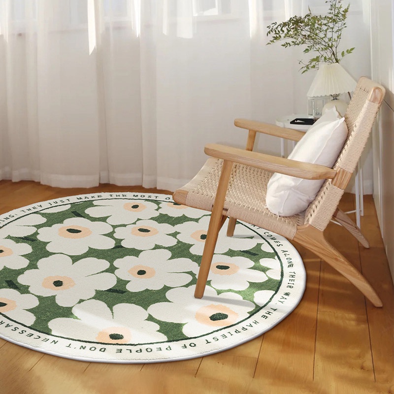 Thảm lót sàn hình tròn chống trượt phong cách bắc âu hiện đại dễ thương