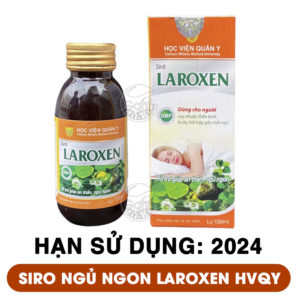 Siro thảo dược laroxen Học Viện Quân Y 100ml ngủ ngon và ngủ sâu giấc hơn Mỹ Phẩm Sỉ Emer