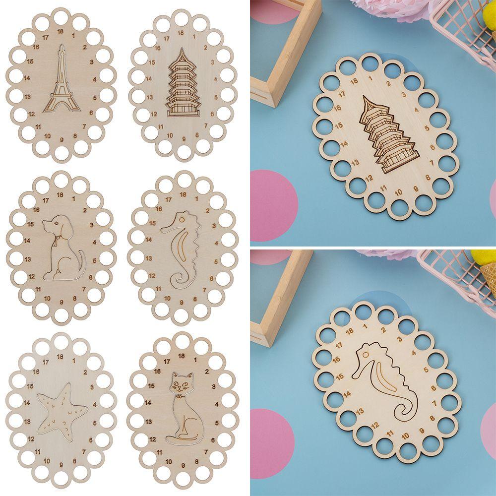 CHOOKEY Dụng Cụ Sắp Xếp Chỉ Thêu Chữ Thập Bằng Gỗ Họa Tiết Hoạt Hình