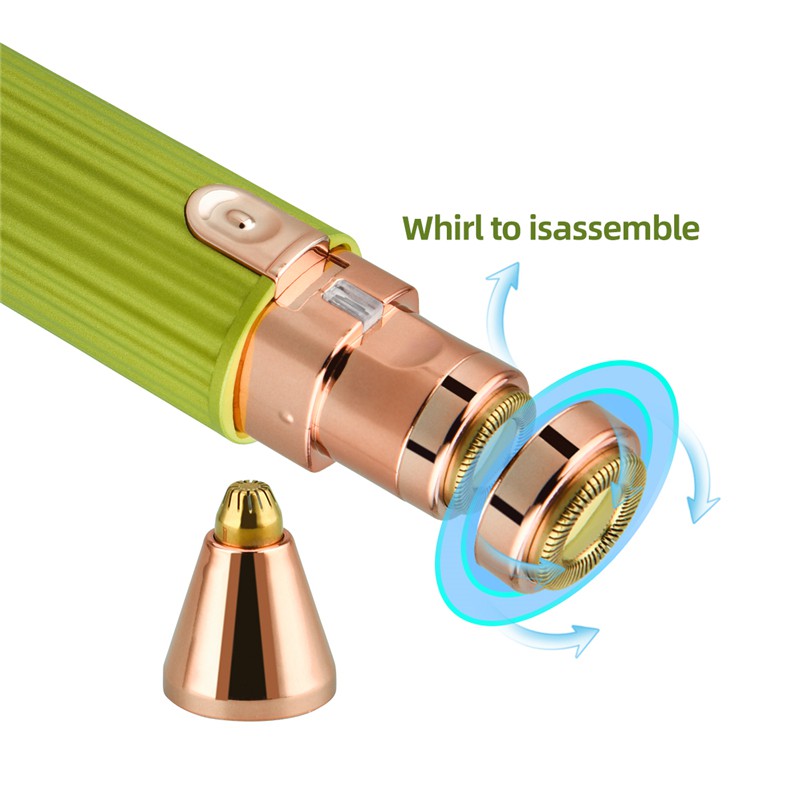 Ckeyin Máy Tẩy LôngTriệt Lông Mày 2 Trong 1 Mini Sạc Pin Có Tích Hợp Đèn máy cạo lông mini MT114