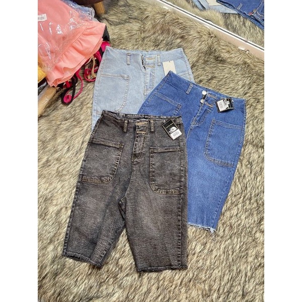 Quần jeans ngố lưng cao 2 nút cạp cao chuẩn dáng