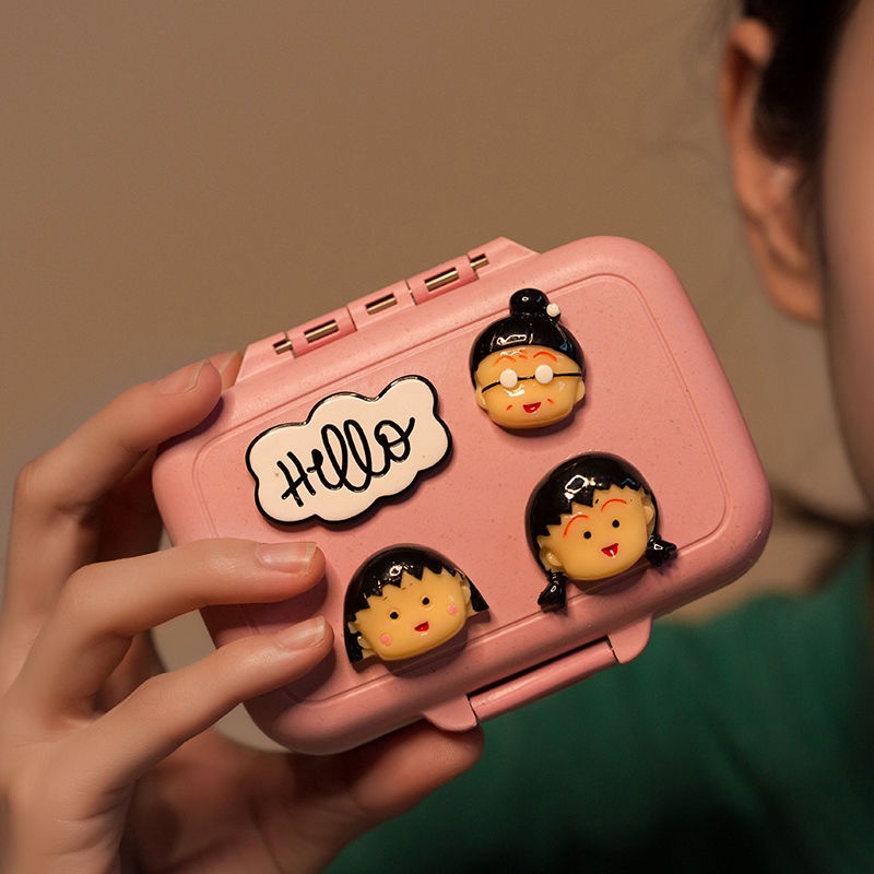 Hộp Đựng Thuốc Chống Ẩm Chống Sốc In Hoạt Hình Dễ Thương Tiện Dụng