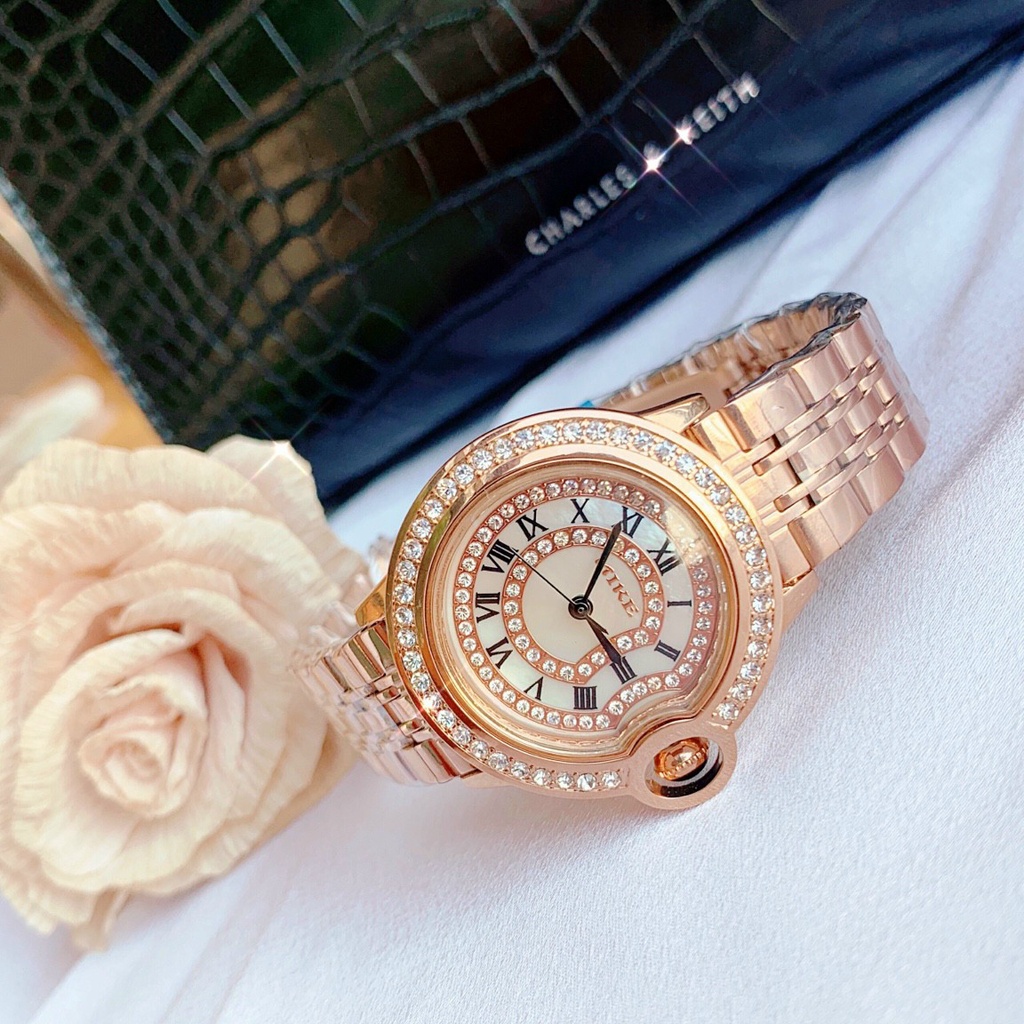 Đồng hồ nữ dây kim loại Mike 8403 chính hãng, mặt tròn, chống nước bảo hành 12 tháng