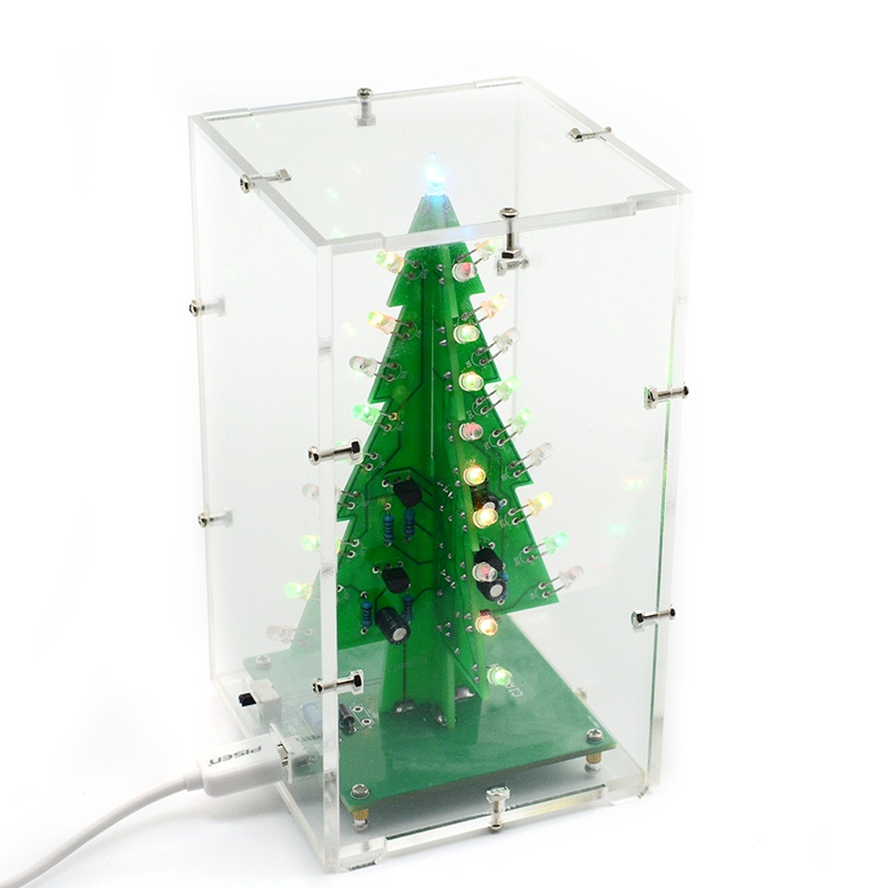 Bộ DIY Cây Thông Noel 3 Màu Có Nguồn, Cáp Nguồn, Vỏ Mica