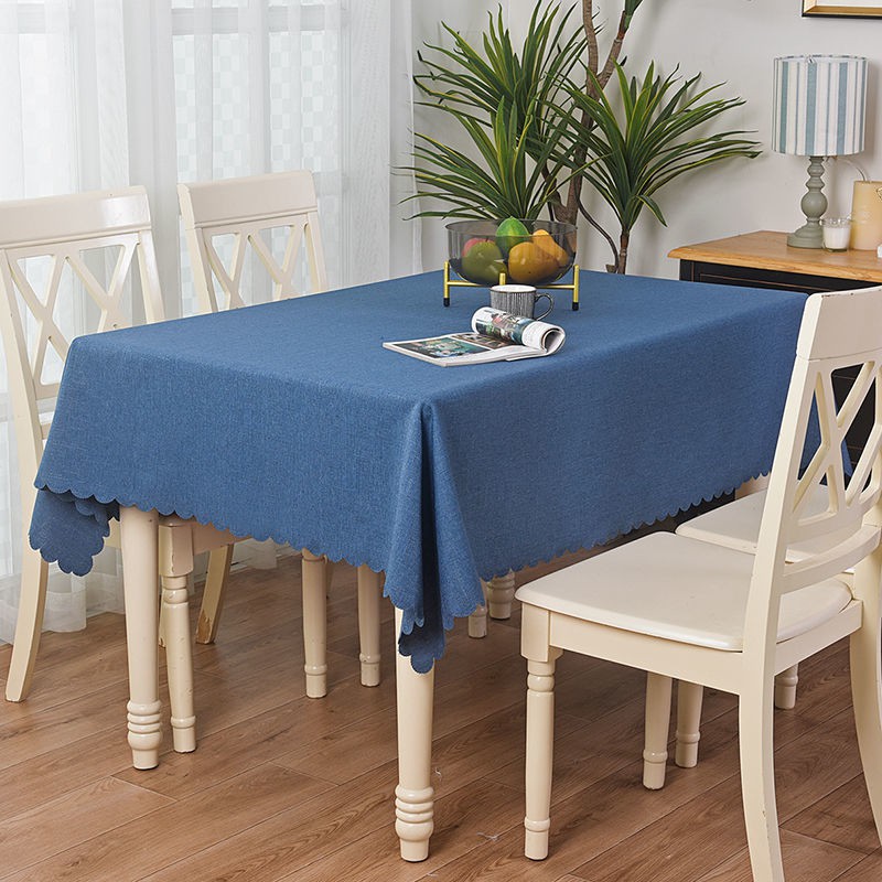 mẫu mới năm 2021▫Khăn trải bàn đơn giản hiện đại nông thôn nhỏ tươi mát màu thuần Bắc Âu cà phê bằng vải cotton v