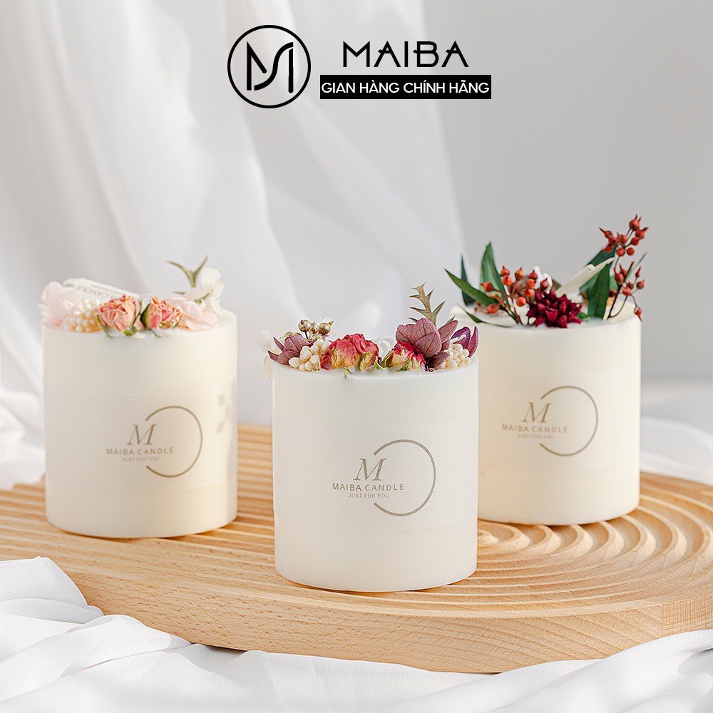 Set Quà Tặng Với 4 Mùi Hương - Nến Thơm MAIBA Phong Cách Hoa Khô Thảo Mộc