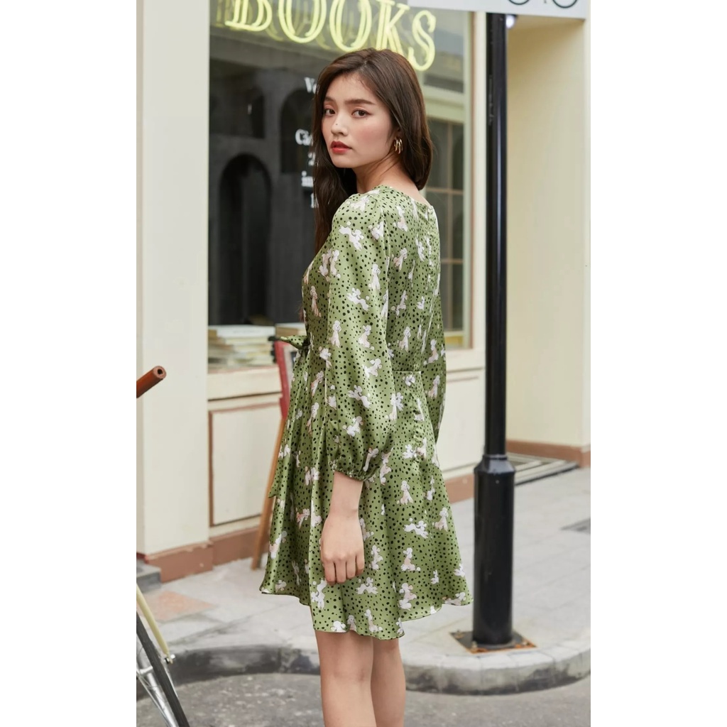 Vero Moda Đầm Chữ A Thắt Eo In Họa Tiết Hoạt Hình tay lỡ 3/4 Cho Nữ 32127C002