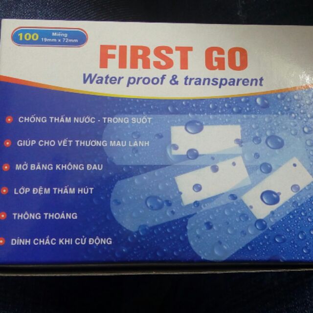 Băng dán trong First go hộp 100 miếng