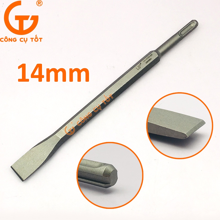 Mũi đục bê tông dẹp 20mm chuôi gài Φ14 x 250mm LS+