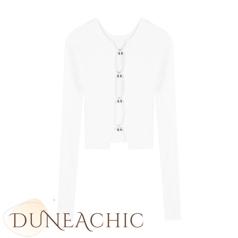 DUNEA Áo dệt kim tay dài thiết kế quyến rũ cho nữ