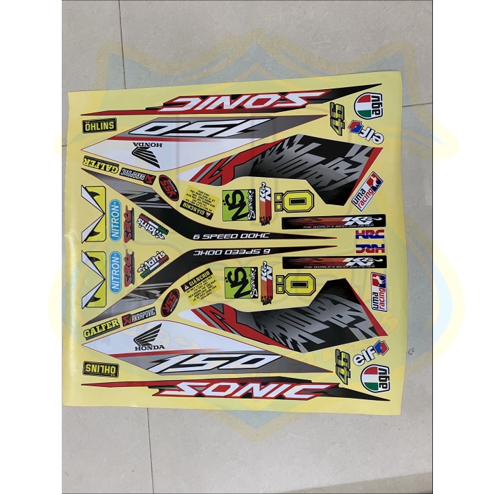 ( Quí khách vui lòng mang ra tiệm cho thợ dán ) Tem sonic 150 in uv ép nhiệt