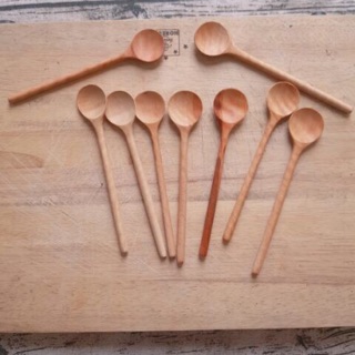 Muỗng/thìa gỗ nhãn xuất khẩu  mầu nâu 15x3 cm